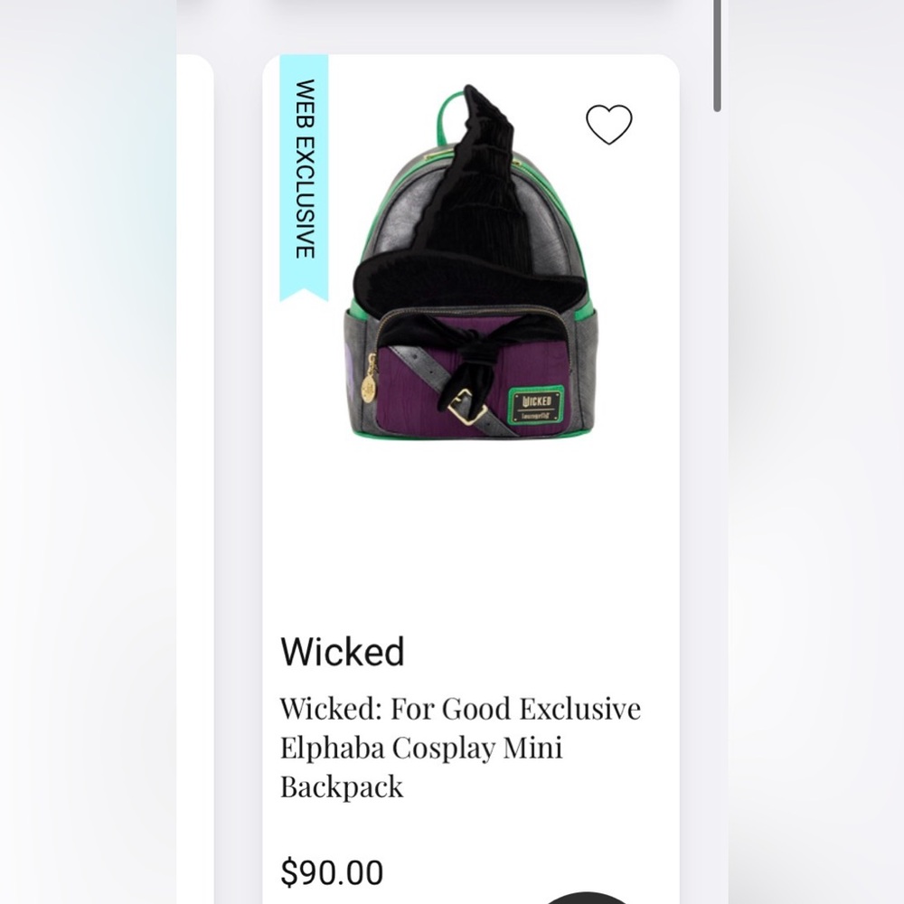 Loungefly Wicked Elphaba Mini Backpack - Picture 6 of 6